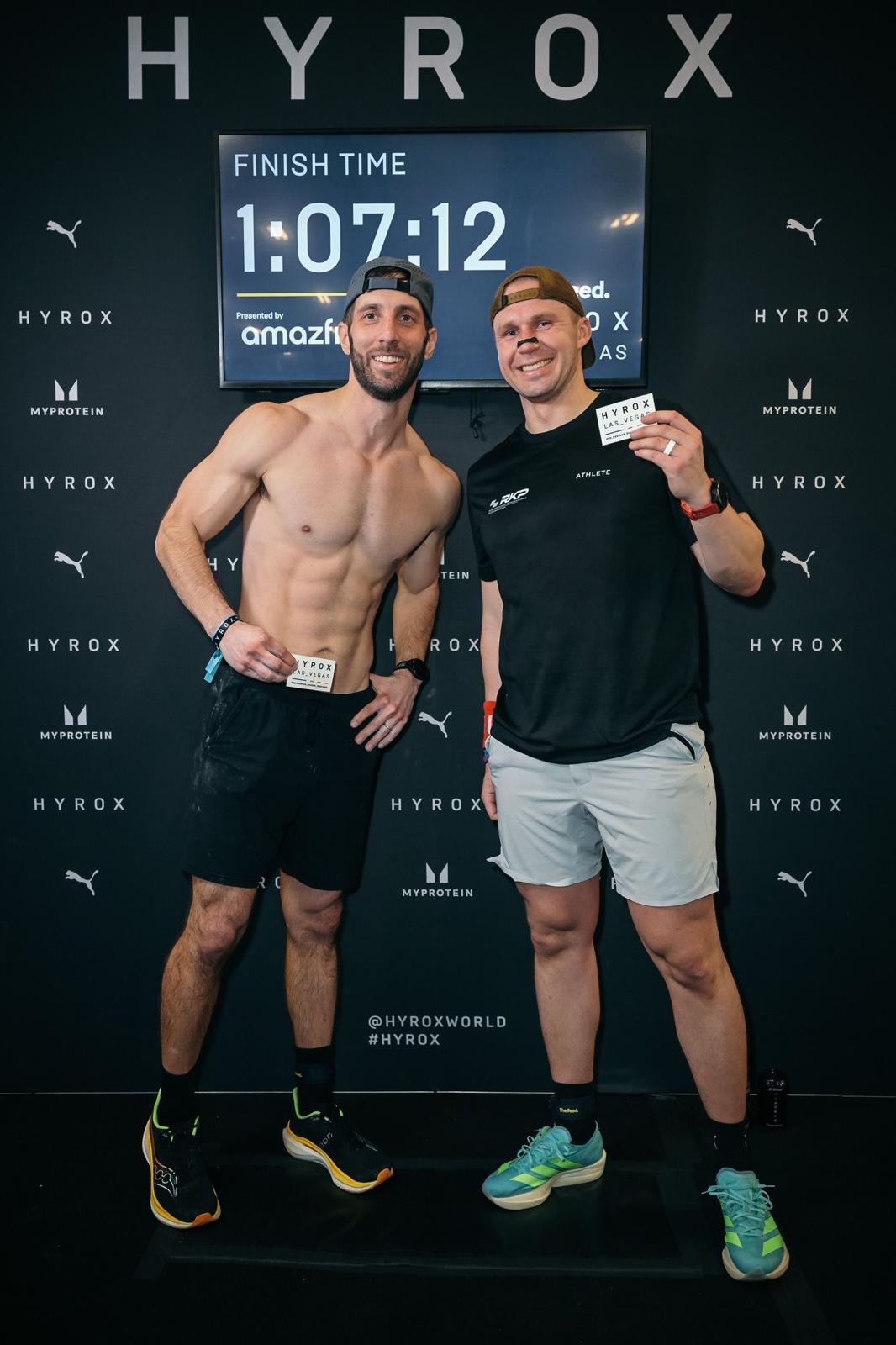RKP athletes at the HYROX Las Vegas finish board