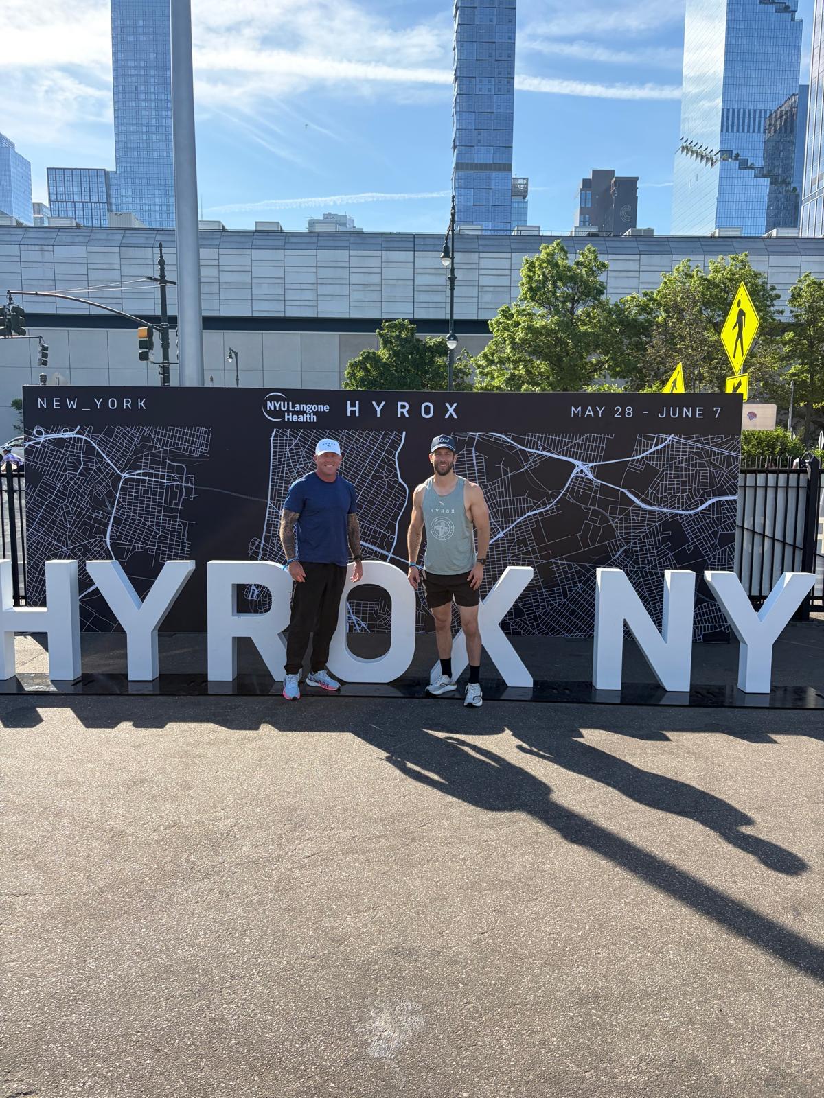 RKP teammates flexing at HYROX New York